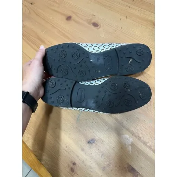 Aerogreen Leather Golf Shoes Women 10 Textured Metallic Woven Athletic Active - Picture 7 of 11